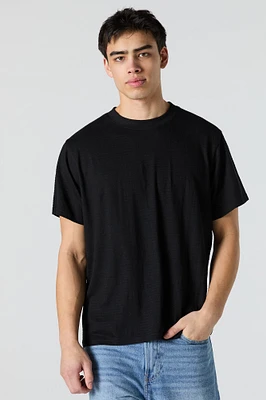 T-shirt texturé ras du cou