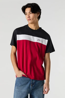 Embroidered Colourblock T-Shirt