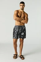 Short de bain imprimé à taille coulissante