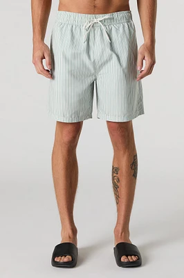 Striped Drawstring Swim Short