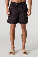 Summer Print Drawstring Swim Short