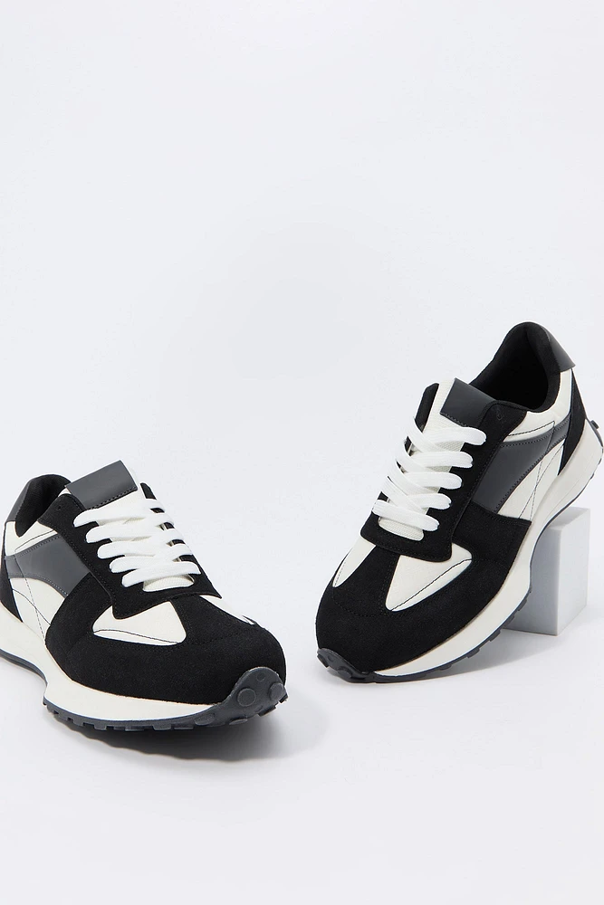Faux Suede Colourblock Sneaker