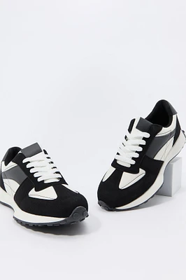 Faux Suede Colourblock Sneaker