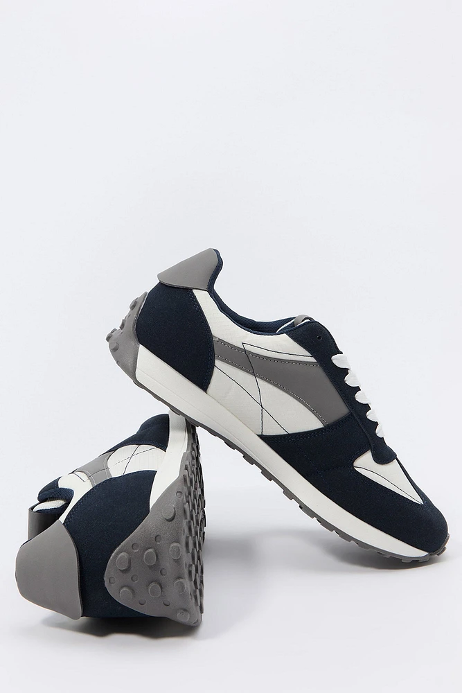 Faux Suede Colourblock Sneaker