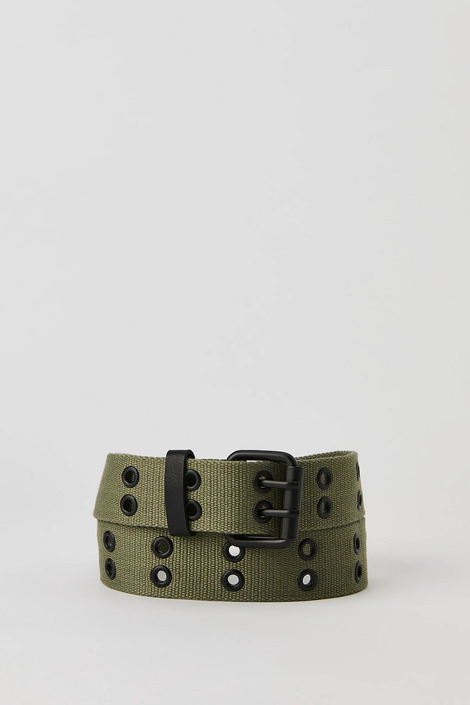 Ceinture en tissu à doubles perforations