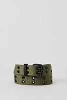 Ceinture en tissu à doubles perforations