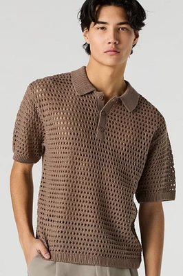 Polo en tricot ajour