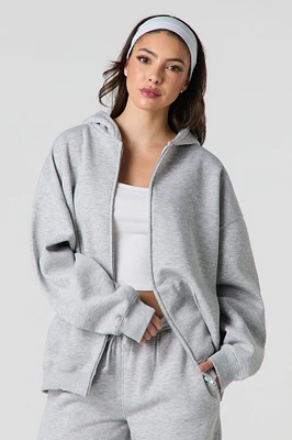 Oversized Fleece Zip-Up Hoodie