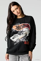Sweat-shirt en molleton surdimensionné à imprimé Hot Wheels™