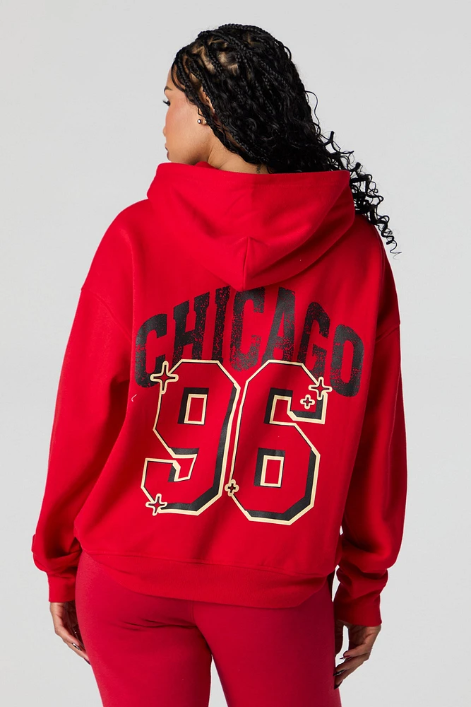 City Graphic Oversized Fleece Hoodie