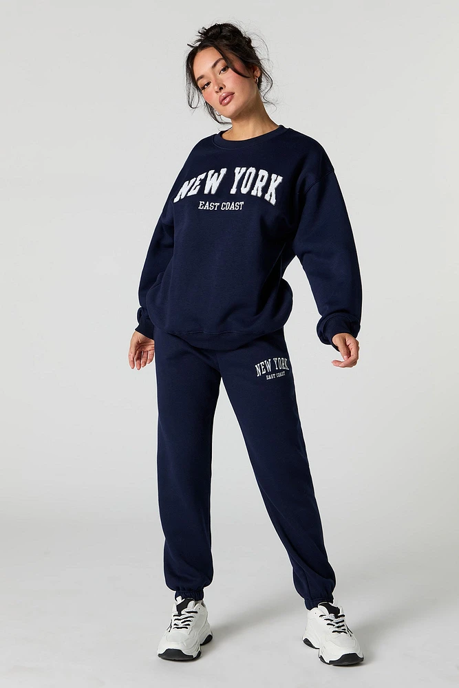 Jogger en molleton avec motif brodé Miami