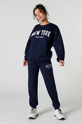 Jogger en molleton avec motif brodé Miami