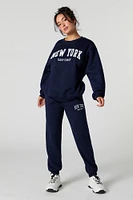 Jogger en molleton avec motif brodé Miami
