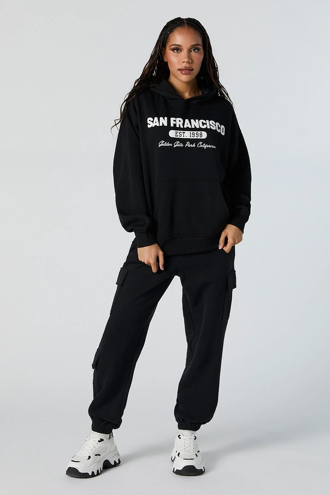 Jogger cargo en molleton avec poches multiples