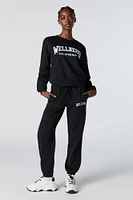 Jogger en molleton avec motif brodé destination
