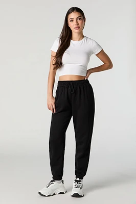 Jogger en molleton doux à taille haute