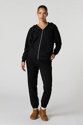 Jogger à taille haute en molleton doux