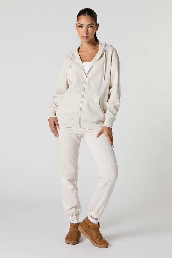 Jogger à taille haute en molleton doux