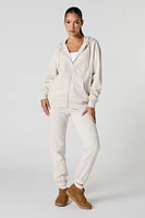 Jogger à taille haute en molleton doux