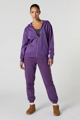 Jogger à taille haute en molleton doux