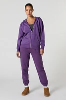 Jogger à taille haute en molleton doux