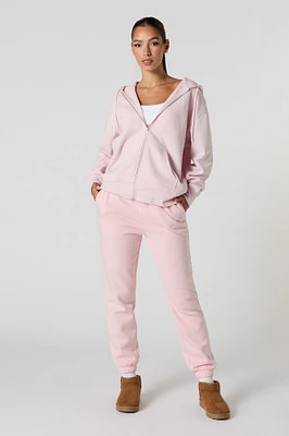Jogger en molleton doux à taille haute