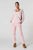 Jogger en molleton doux à taille haute