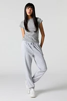 High Rise Solid Fleece Jogger