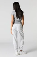 High Rise Solid Fleece Jogger