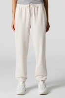 High Rise Solid Fleece Jogger