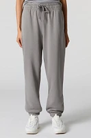 High Rise Solid Fleece Jogger