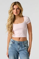 Cropped Square Neck T-Shirt