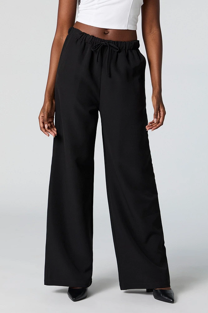 Drawstring Straight Leg Dress Pant