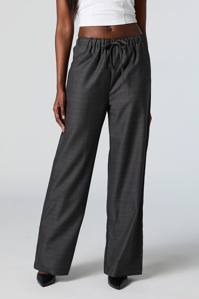 Drawstring Straight Leg Dress Pant