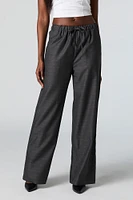 Drawstring Straight Leg Dress Pant