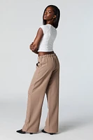 Drawstring Straight Leg Dress Pant