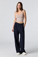 Pantalon habillé plissé à jambe large