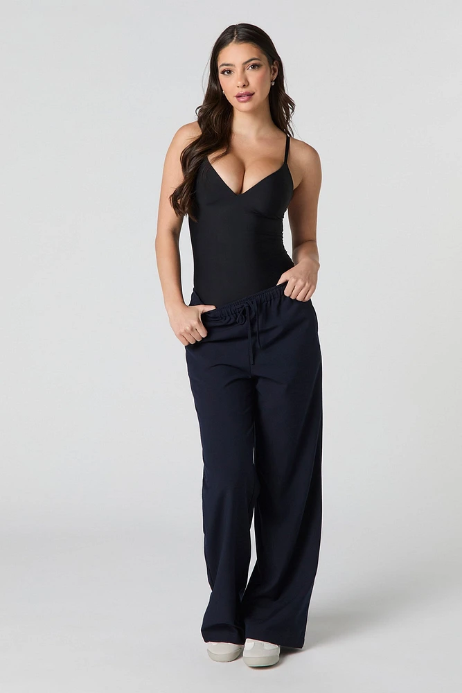 Pantalon à jambe large avec taille coulissante