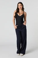 Pantalon à jambe large avec taille coulissante