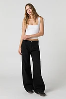 Pantalon baggy à taille basse avec panneau