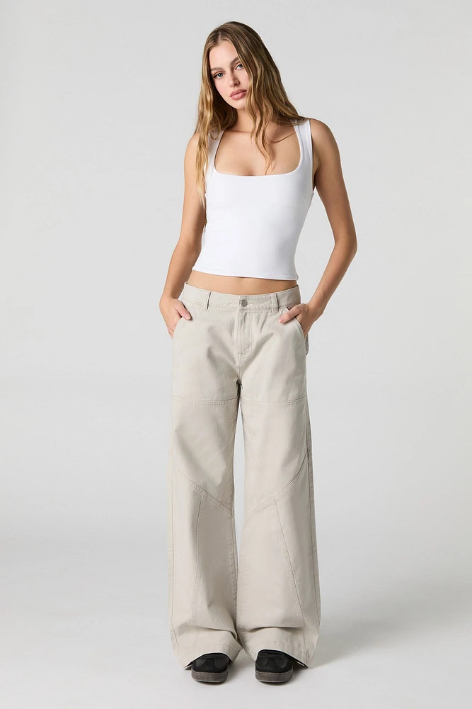 Pantalon baggy à taille basse avec panneau