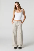 Pantalon baggy à taille basse avec panneau