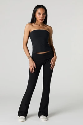 Foldover Waist Flare Legging