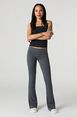 Legging à jambe évasée avec taille repliée