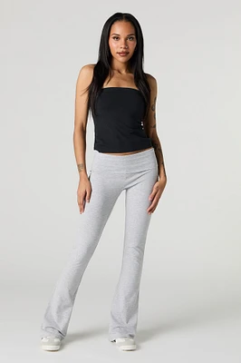 Legging à jambe évasée avec taille repliée