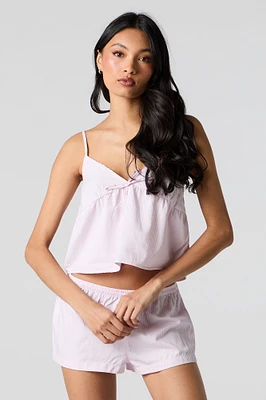 Striped Babydoll Cami & Short 2 Piece Pajama Set