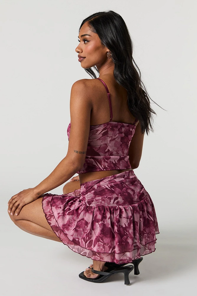 Minijupe-short fluide en filet