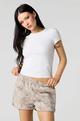 Short en molleton avec broderie