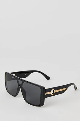Lunettes de soleil carrées plates