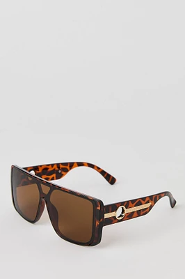 Lunettes de soleil carrées plates
